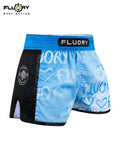 FLUORY MTSF152 MUAY THAI BOXING SHORTS XS-XXXL UNISEX JUNIOR & ADULT BLUE