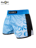 FLUORY MTSF152 MUAY THAI BOXING SHORTS XS-XXXL UNISEX JUNIOR & ADULT BLUE