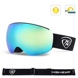 High Experience Snowboarding Ski Outdoor Protection UV Protection Anti-fog Magnetic Goggles Adult Unisex Gold Black Strap