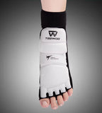 TEEWOO WT Approved TKD Taekwondo Foot Protectors Unisex Size XXS-XXL Black White
