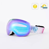 High Experience Snowboarding Ski Outdoor Protection UV Protection Anti-fog Magnetic Goggles Adult Unisex Ice Blue Dream Strap