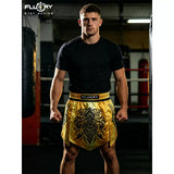 FLUORY MTS-C1218 MUAY THAI BOXING SHORTS XS-XXXL UNISEX JUNIOR & ADULT GOLD
