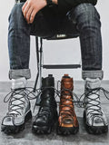 Motorcycle Biker Rock Punk Gothic Boots FWMB015 Cowhide Leather Size 37-50 3 Colours