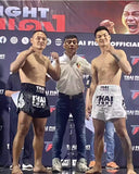 THAI FIGHT MUAY THAI MMA BOXING Shorts S-XXL White