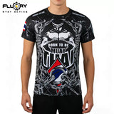 FLUORY TF321 Muay Thai Boxing Training T-Shirt XS-XXXL Black