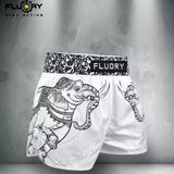 FLUORY MTSF115 MUAY THAI BOXSHORTS XS-XXXL Rot Gelb UNISEX JUNIOR &amp; ERWACHSENE