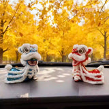 Cultural Art Chinese Traditional Miniature Lion Dance Handicraft Car Decorative 9.5 x 5 x 9.5 cm 8 Colours Left/Right