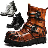 Motorcycle Biker Rock Punk Gothic Boots FWMB016 Cowhide Leather Size 37-50 3 Colours