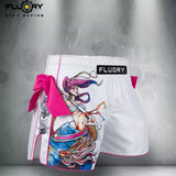 FLUORY MTSF115 MUAY THAI BOXSHORTS XS-XXXL Rot Gelb UNISEX JUNIOR &amp; ERWACHSENE