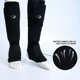 BODYMAKER KARATE ELASTIC SHIN GUARD PROTECTOR Cotton Size M-L Black