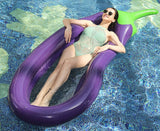 Inflatable Eggplant Pool Water Float with Air Pump Size 180/250 cm