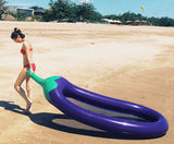 Inflatable Eggplant Pool Water Float with Air Pump Size 180/250 cm
