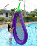 Inflatable Eggplant Pool Water Float with Air Pump Size 180/250 cm