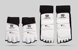 TEEWOO WT Approved TKD Taekwondo Foot Protectors Unisex Size XXS-XXL Black White