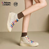 FEIYUE Retro High Top Canvas Sneakers Size 35-44 Unisex 2 Colours