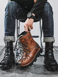 Motorcycle Biker Rock Punk Gothic Boots FWMB015 Cowhide Leather Size 37-50 3 Colours