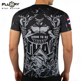 FLUORY TF321 Muay Thai Boxing Training T-Shirt XS-XXXL Black