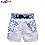 FLUORY MTSF115 MUAY THAI BOXSHORTS XS-XXXL Rot Gelb UNISEX JUNIOR &amp; ERWACHSENE