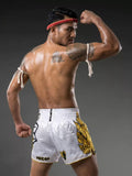 VSZAP LOTUS MTS001 MUAY THAI MMA BOXING Shorts XS-5XL WHITE