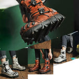 Motorcycle Biker Rock Punk Gothic Boots FWMB016 Cowhide Leather Size 37-50 3 Colours