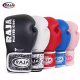 RAJA C200S LATEX AIR SAC MUAY THAI BOXING GLOVES Kids Size 6 / 6plus oz Black