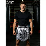FLUORY MTS-C1218 MUAY THAI BOXING SHORTS XS-XXXL UNISEX JUNIOR & ADULT SILVER