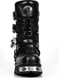 Motorrad Biker Rock Punk Gothic Style Stiefel FWMB008D Rindsleder Schwarz Gr. 38-50 