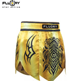 FLUORY MTS-C1218 MUAY THAI BOXING SHORTS XS-XXXL UNISEX JUNIOR & ADULT GOLD