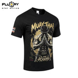 FLUORY TF05 Kampftraining T-Shirt S-XL Dunkelblau 