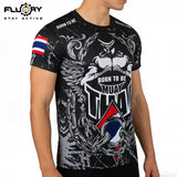 FLUORY TF321 Muay Thai Boxing Training T-Shirt XS-XXXL Black