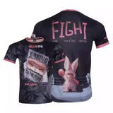 ROLLHO MUAY THAI BOXING RABBIT COMBAT SPORTS TRANING T-SHIRT RASHGUARD Unisex Size S-XXL