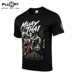 FLUORY TF05 Kampftraining T-Shirt S-XL Dunkelblau 