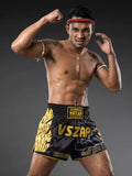 VSZAP LOTUS MTS001 MUAY THAI MMA BOXING Shorts XS-5XL BLACK