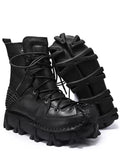 Motorcycle Biker Rock Punk Gothic Boots FWMB015 Cowhide Leather Size 37-50 3 Colours