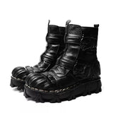 Motorcycle Biker Rock Punk Gothic Boots FWMB016 Cowhide Leather Size 37-50 3 Colours