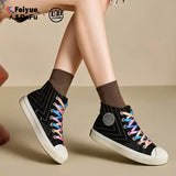 FEIYUE Retro High Top Canvas Sneakers Size 35-44 Unisex 2 Colours