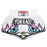 YOKKAO FLAMES MUAY THAI MMA BOXING Shorts S-XXL WHITE