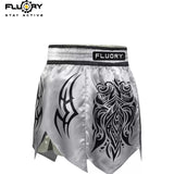 FLUORY MTS-C1218 MUAY THAI BOXING SHORTS XS-XXXL UNISEX JUNIOR & ADULT SILVER