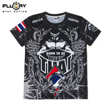 FLUORY TF321 Muay Thai Boxing Training T-Shirt XS-XXXL Black