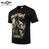 FLUORY TF05 Kampftraining T-Shirt S-XL Dunkelblau 