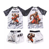 ROLLHO FIGHTING BULL DOLL COMBAT SPORTS TRANING T-SHIRT RASHGUARD Unisex Size S-XXL