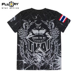 FLUORY TF321 Muay Thai Boxing Training T-Shirt XS-XXXL Black