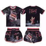 ROLLHO MUAY THAI BOXING RABBIT COMBAT SPORTS TRANING T-SHIRT RASHGUARD Unisex Size S-XXL