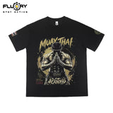 FLUORY TF05 Kampftraining T-Shirt S-XL Dunkelblau 
