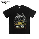 FLUORY TF05 Kampftraining T-Shirt S-XL Dunkelblau 