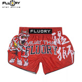 FLUORY MTS-C1206  LION DANCE MUAY THAI BOXING SHORTS XS-XXXL UNISEX JUNIOR & ADULT