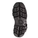 Motorrad Biker Rock Punk Gothic Style Stiefel FWMB008D Rindsleder Schwarz Gr. 38-50 