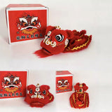 Cultural Art Chinese Traditional Miniature Lion Dance Handicraft Car Decorative 8 x 7 x 9 cm 2 Colours