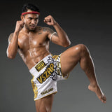 VSZAP LOTUS MTS001 MUAY THAI MMA BOXING Shorts XS-5XL WHITE