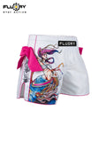 FLUORY MTSF115 MUAY THAI BOXSHORTS XS-XXXL Rot Gelb UNISEX JUNIOR &amp; ERWACHSENE